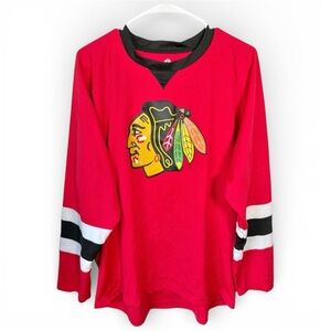 Chicago Blackhawks Hockey Jersey Shirt Red Men’s Large Long Sleeve Unisex NHL